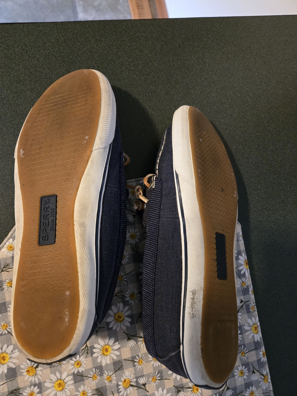Sperry Light Navy Canvas Boat Shoes with Leather Laces - Picture 2 of 5